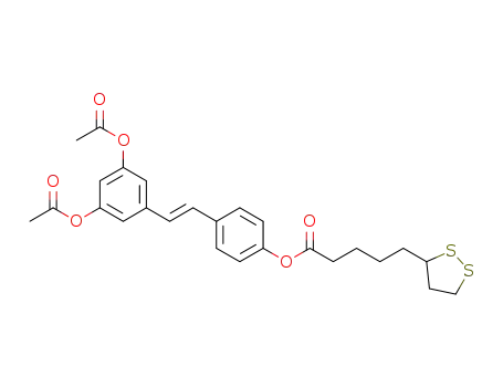 (E)-4-(3,5-diacetoxystyryl)phenyl-5-(1,2-dithiolan-3-yl)pentanoate